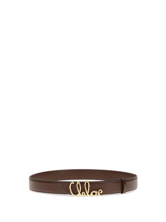 Chlo&eacute; Womens Iconic Leather Belt Crafty Brown Calf Bos Taurus E Braces