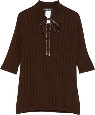 Fabiana Filippi Top con collo lavallière - Marrone