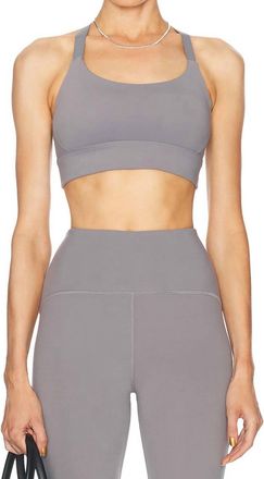 Beyond Yoga Powerbeyond Strive Long Line Bra In Iron Gray