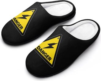 Generic Thunder Danger Mens Slippers Slip On Comfortable Fleece Cotton House Shoes Winter