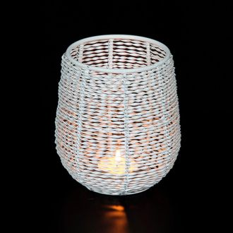 Ambiente Haus Kerzenlaterne »Kerzenhalter aus Draht Weiss - (H) 13 cm«