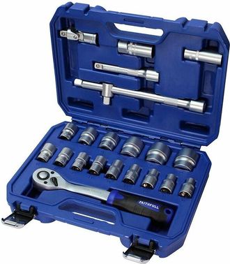 Faithfull The Brand Faithfull - Socket Set of 22 Metric 1/2in Drive - FAISOC1222MN