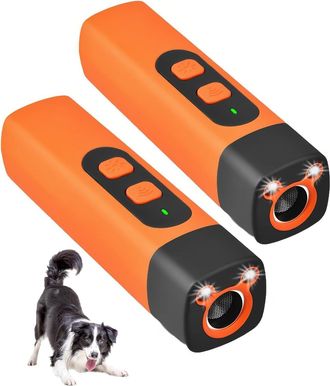 OEM Paquete De 2 Repelentes Ultras&oacute;nicos Para Perros Con 3 Frecuencias Ajustables - Linterna Led - Recargable - Detiene Los Ladridos - Port&aacute;til - Para Per