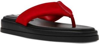 Steve Madden Bella Thong Platform Slide Sandal in Red Suede at Nordstrom, Size 8.5
