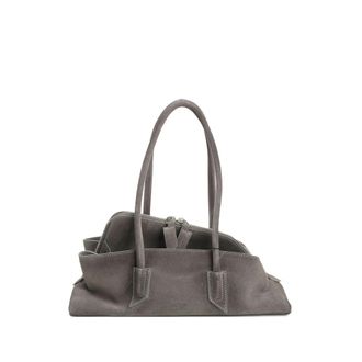 The Attico Small La Passeggiata Suede Shoulder Bag
