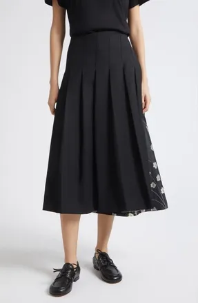 Stine Goya Hybrid Pleated Midi Skirt in Bouquet In Pieces at Nordstrom, Size Xx-Small