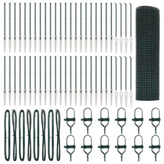 Berkfield Home Welded Wire Fence with 13 Spike Posts Green 0.6x100 m Steel