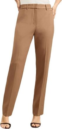M.M.LaFleur Smith Italian Wool Twill Straight Trouser in Saddle at Nordstrom, Size 8