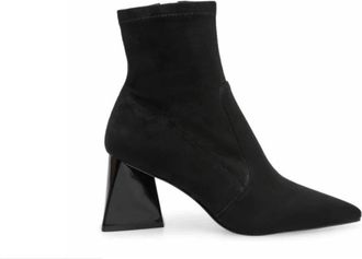 Steve Madden Zwarte Neopreen Pumps met Puntneus en Hak - Dames - Laarzen met Hak - Zwart - 37 1/2 EU - Schoenen
