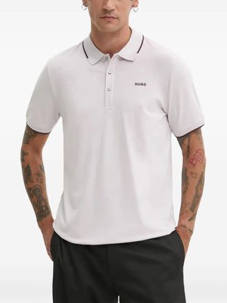HUGO BOSS Poloshirt met contrasterende afwerking - Wit