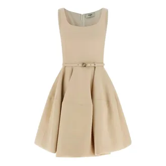 Fendi Wheel Skirt Dress - female - Fendi - Short Dresses - Beige - XS - Dresses