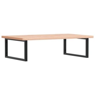 Berkfield Home Basin Shelf Wall Mounted Steel & Solid Wood Beech in Light Tan