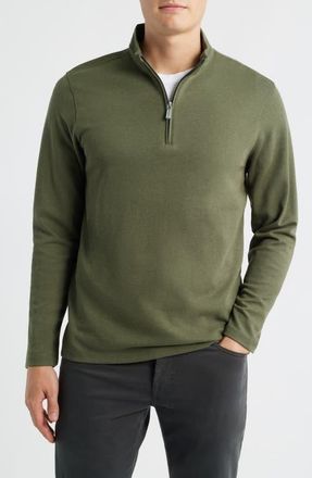 Mizzen+Main KPI Quarter Zip Pullover in Olive at Nordstrom, Size Large