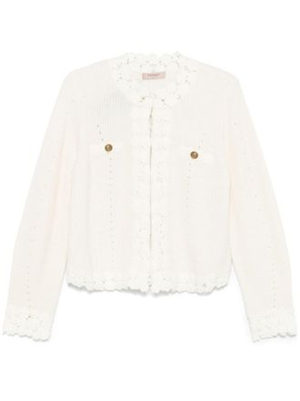 Twin-Set Cardigan con pizzo guipure - Bianco