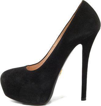 Prada 155mm suede heeled pumps - Black