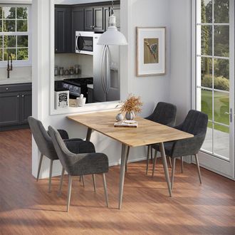 Vicco Mesa De Comedor Beaver, Roble Dorado/gris, 120-160 X 80 Cm Extensible, Vicco