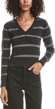 Brodie Simone Stripe Cashmere-Blend V-Neck Cashmere Sweater