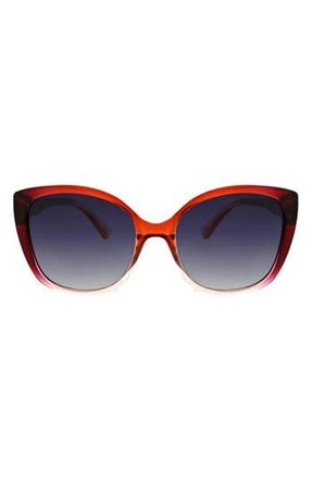 Oscar De La Renta Rounded Modern 54mm Cat Eye Polarized Sunglasses in Burgundy Gradient at Nordstrom Rack