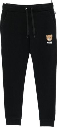 Moschino Black Relaxed Drawstring Graphic Pants