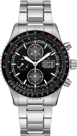 Hamilton Khaki Aviation Converter Converter Chronograph Bracelet Watch, 44mm in Black/silver at Nordstrom