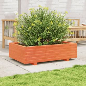 Berkfield Home Decorative Garden Planter Wax Brown 90x60x26.5 cm Solid Wood Pine