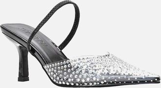 XY London Womens XY London Womens/Ladies Tia Patent Perspex Court Shoes - Black - Size: 8