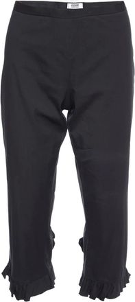 Moschino ruffled cotton-blend trousers - Black