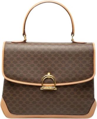 Celine Pre-owned Canvas Handbag - Dames - Vintage Handtas - Bruin - ONE Size - Leer - Vintage
