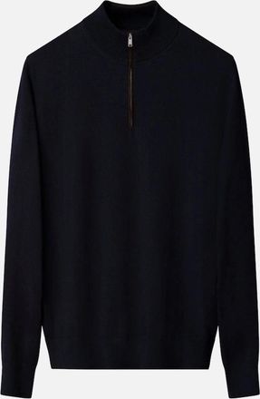 Eton Mens Eton Merino Quarter Zip Knit Sweater 28 Navy - Black - Size: 40