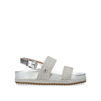Carvela Womens Gala Flatform Sandals - Silver - Size UK 3