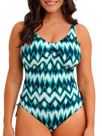 Fantasie Womens Sabana V-Neck Swimsuit - Blue Polyamide - Size 38FF