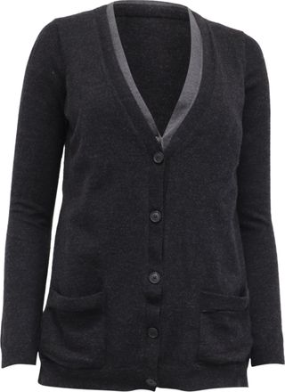 Theory V-neck Cardigan in Grey Wool