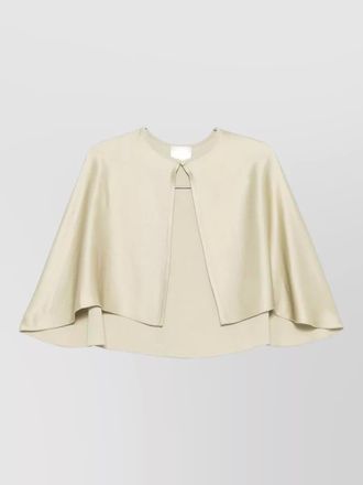 Forte_Forte satin cape shirt round neck design