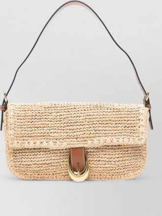 Staud harlow raffia shoulder bag medium