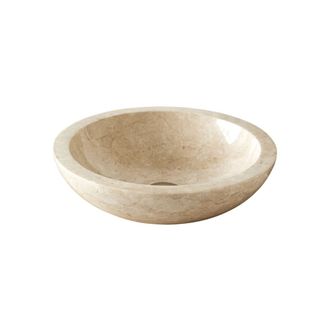 Tikamoon Lavabo redondo de m&aacute;rmol color crema