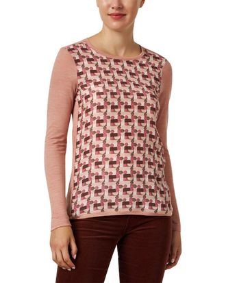 Whyci Why Ci Print Panel Wool-Blend Top