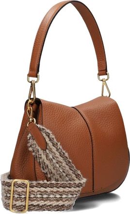 Gianni Chiarini Tassen, Dames, Bruin, ONE Size, Wol, Helena Round Schoudertas Cognac
