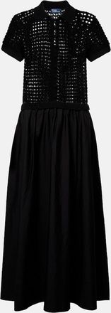Polo Ralph Lauren Crochet-trimmed cotton poplin midi dress