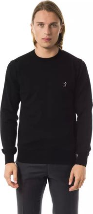 Uominitaliani Black Merino Wool Mens Sweater