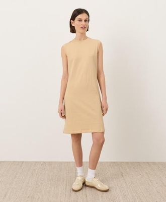 Pact Organic Cotton Soft-Slub Essential Easy Muscle Tee Dress in Golden Sand at Nordstrom, Size Xx-Large