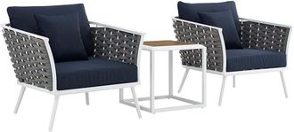 ModWay Stance 3Pc Outdoor Patio Aluminum Sectional Sofa Set