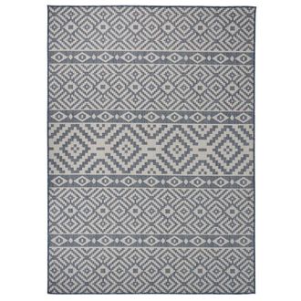 vidaXL Alfombra De Exterior De Tejido Plano Rayas Azules 200x280 Cm Vidaxl