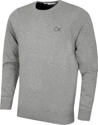 Calvin Klein Golf Mens Round Neck Tour Sweater - Grey Marl - XL