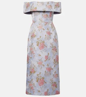 Markarian Gloria floral lam&eacute; brocade corset dress