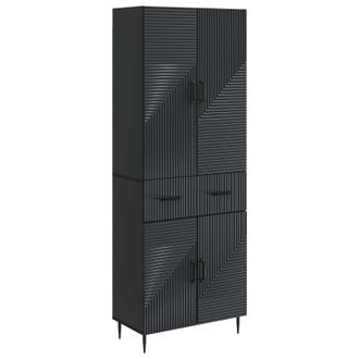 vidaXL Juego De Armarios 2 Uds. Negro Madera De Ingenier&iacute;a Vidaxl