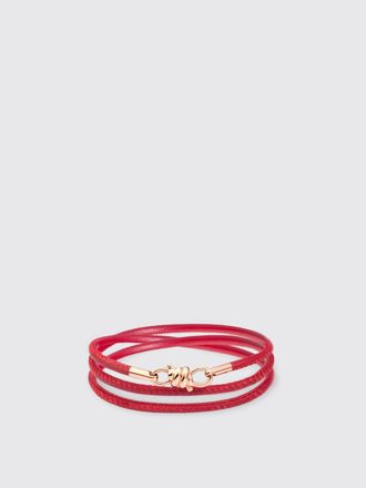 Dodo Bracciale nodo in oro rosa 9 kt con cinturino pelle bordeaux