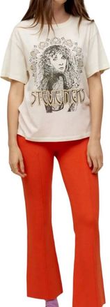 Daydreamer Stevie Nicks Metallic Boyfriend Shirt In Stone Vintage