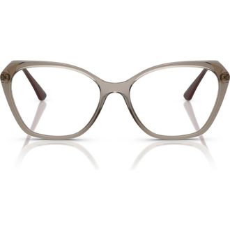 Vogue Eyewear 52mm Cat Eye Optical Glasses in Transparent Brown at Nordstrom