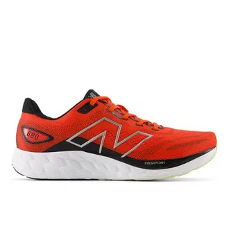 New Balance Mens Fresh Foam 680 v8 in Red/Black/Grey/Beige Textile, size 6.5