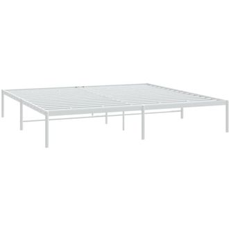 vidaXL Estructura De Cama Sin Colch&oacute;n Metal Blanco 183x213 Cm Vidaxl